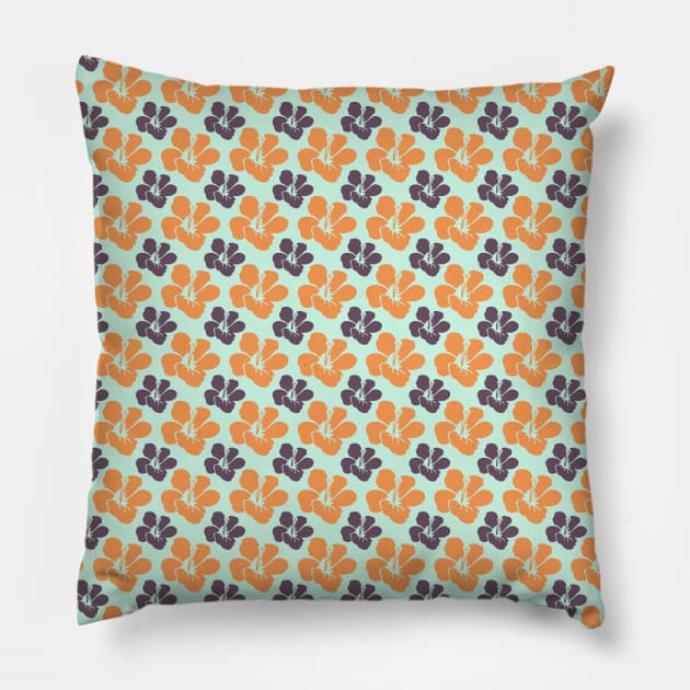 Botanic Floral Pattern Green Brown Pastel Pillow by jodotodesign