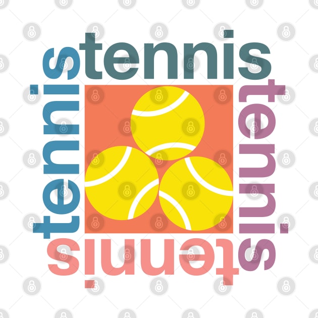 Colorful tennis design with tennis balls by HelenDBVickers