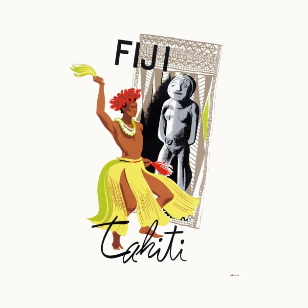 Fiji Tahiti Vintage Poster by vintagetreasure