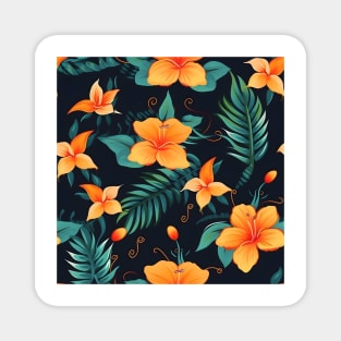 Tropical Flowers Pattern 19 Magnet