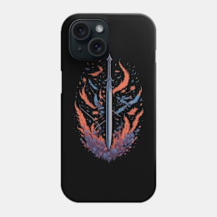 Medieval sword with feathers Phone Case