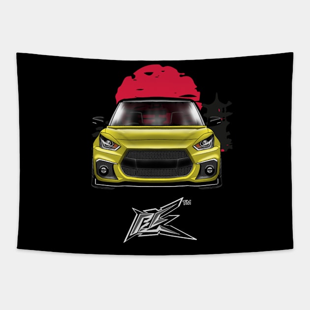 maruti suzuki swift yellow Tapestry by naquash