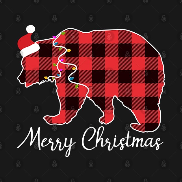 Santa Deer Plaid Red Buffalo Animal Merry Christmas Pajamas Family by Johner_Clerk_Design