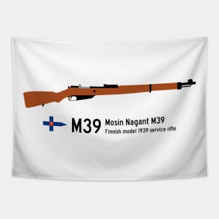 Finnish M39 Mosin Nagant M39 Historical Finnish model 1939 service rifle black Tapestry