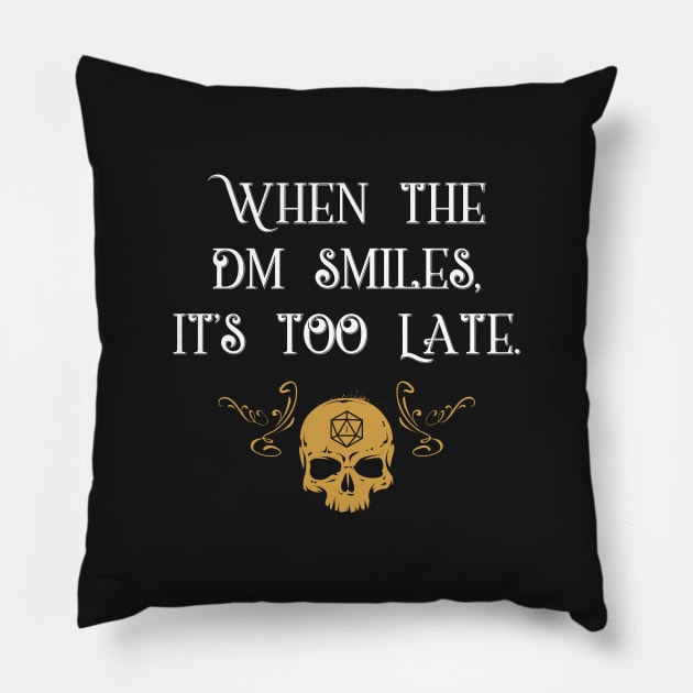 When The Master Smiles It's Too Late Gaming Pillow by pixeptional