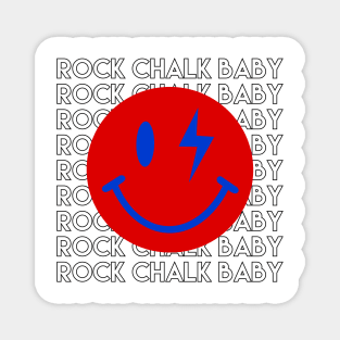 rock chalk baby smiley face Magnet