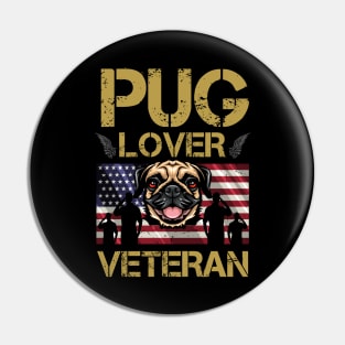 Veteran Pug Lover Pin