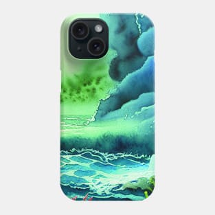 Magical Landscape Painting featuring Sea and Plants Phone Case