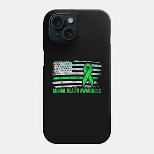 Mental health awareness usa flag Phone Case