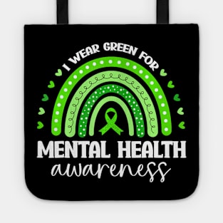 I Wear Green Mental Health Awareness Tote