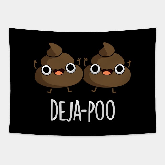 Deja Poo Cute Double Poop Pun Tapestry by punnybone