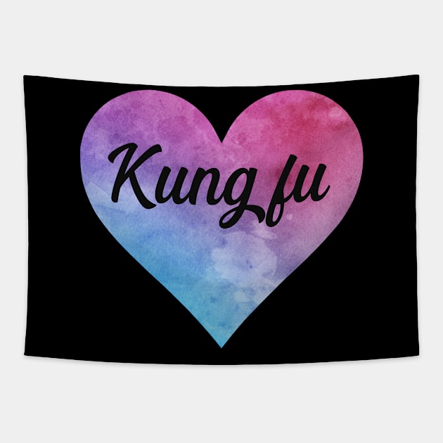 Kung fu girl watercolor heart sticker. Perfect present for mother dad friend him or her Tapestry by SerenityByAlex
