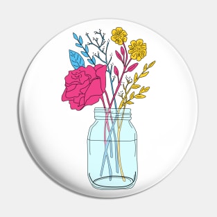 Pansexual Pride Flower Bouquet Pin