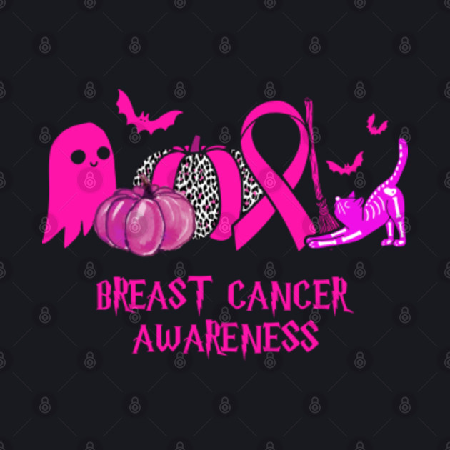 Breast Cancer Awareness Halloween Boo Pumpkin Cat Gift - Breast Cancer