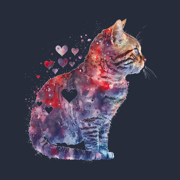 Bundle of love american shorthair cat- a Purr-fect valentine gift for the feline-loving pet lover by UmagineArts