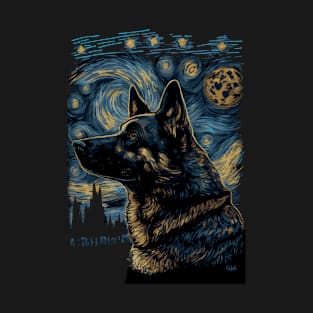 German Shepherd Starry Night T-Shirt