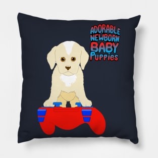 Adorable Newborn Baby Puppies Pillow