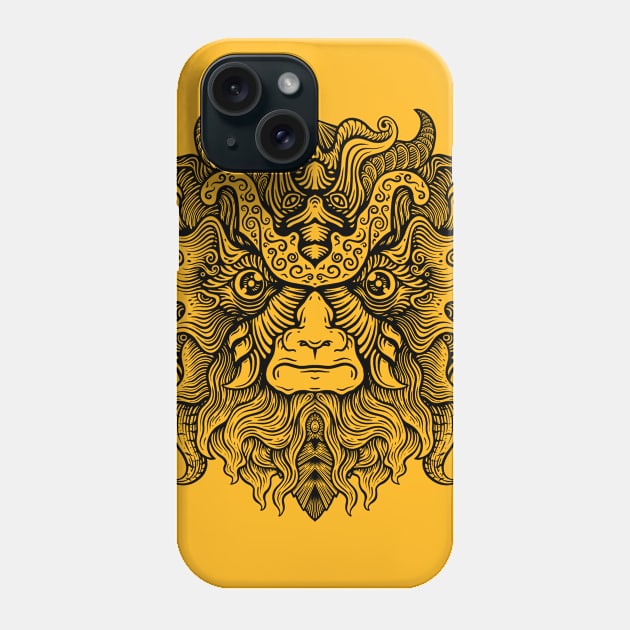 Lineart Monkey Phone Case by nelateni