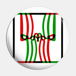 Warp Typography (Red Green Black) Pin