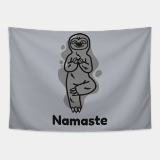 Namaste, yoga, sloth cute digital illustration modern art Tapestry