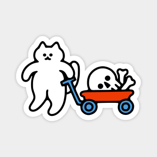 Cat and Skull Wagon Magnet