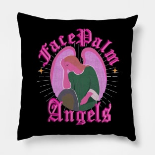 Facepalm Angels Pink Pillow