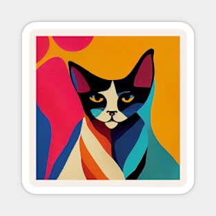 Abstract Cat Magnet