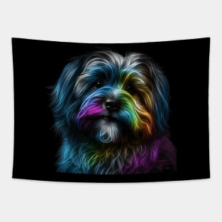 Neon Havanese Dog Tapestry