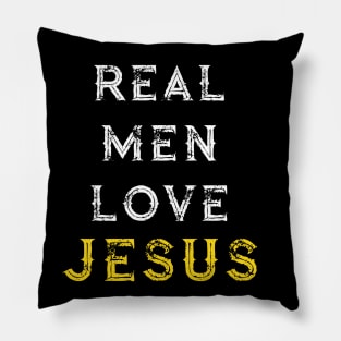 Real Men Love Jesus Funny Christian VBS Church Pillow