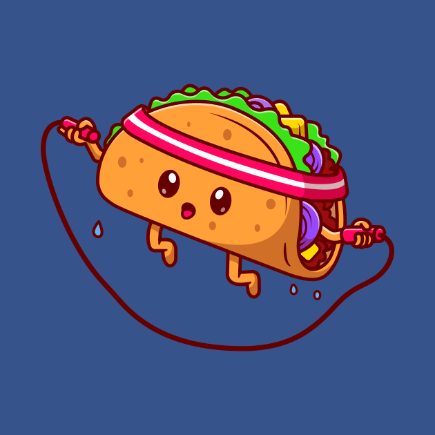 Cute Taco Playing Jump Rope Cartoon by Catalyst Labs