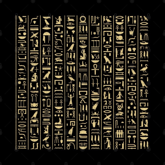 Black & Gold Hieroglyphics by CRWPROD