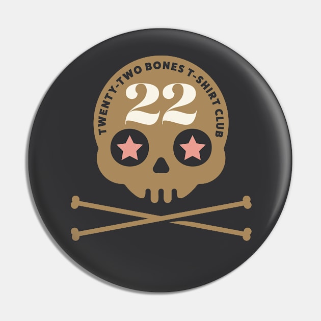 22 Bones Sugar Skull Pin by JSNDMPSY