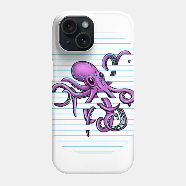 Octopus Lined Paper Phone Case by OmniscientArt