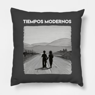 Modern Times illustration with Title Pillow