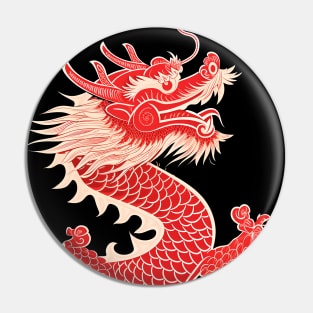 Chinese Dragon 7: Chinese New Year, Year of the Dragon  on a dark (Kicked Out) background Pin