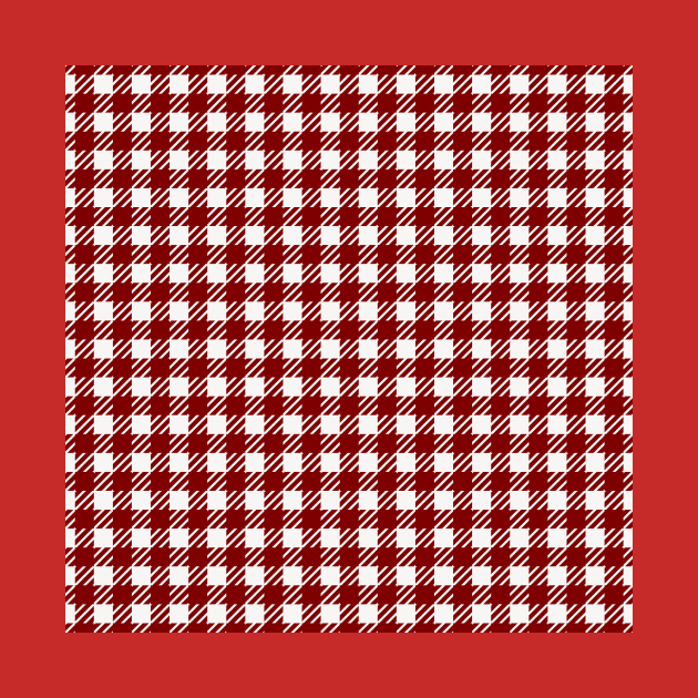 Large Dark Christmas Candy Apple Red Gingham Plaid Check by podartist