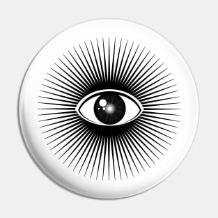 All seeing eye with rays of light Pin