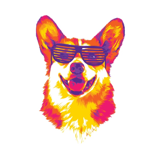 Silly Gangster Corgi Painting by polliadesign