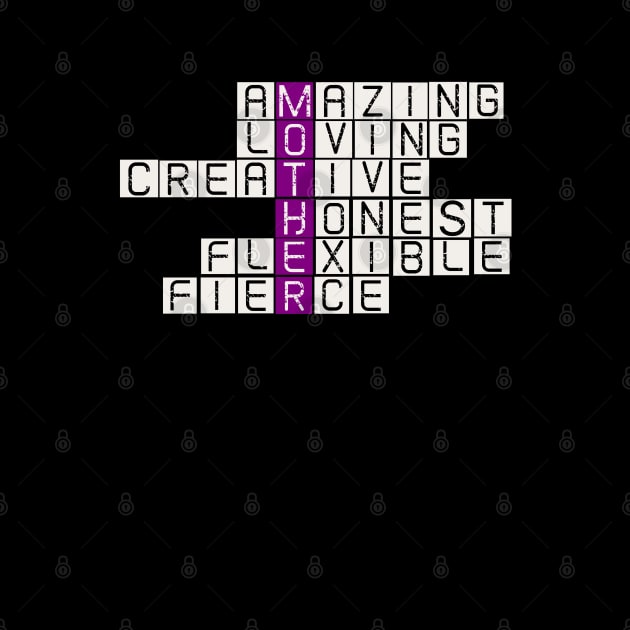 MOTHER CROSSWORD PUZZLE STYLE QUALITIES OF A GOOD MOM by ESCOBERO APPAREL