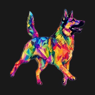 Arty German Shepherd Circus Dog T-Shirt