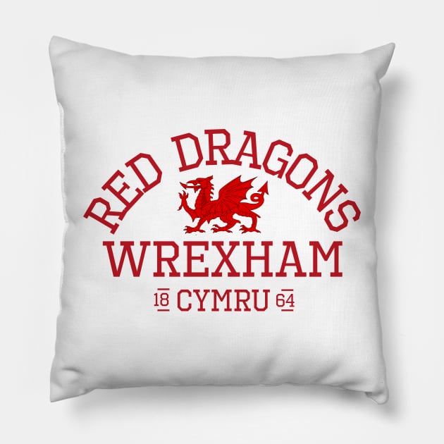 Wrexham, Red Dragons, Cymru Pillow by Teessential