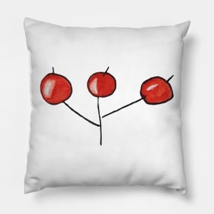 Red Berries Watercolor Pattern Pillow