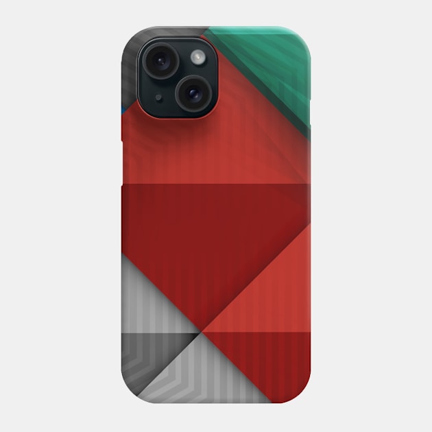 Red and Green Geometric Phone Case by The Lucid Frog