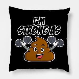 Poop Emoji - Stronger than @#@# Pillow