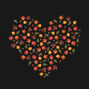 Autumn leaves heart T-Shirt