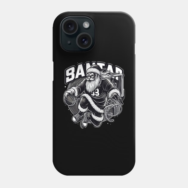 Santa Slam Dunk Merry Christmas Gift Phone Case by Customo