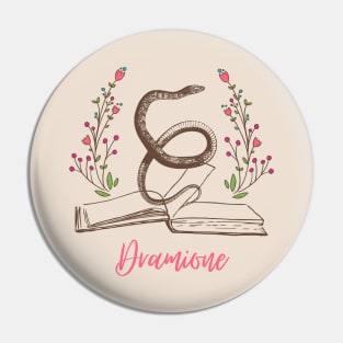 Dramione, snake, flowers and books Pin