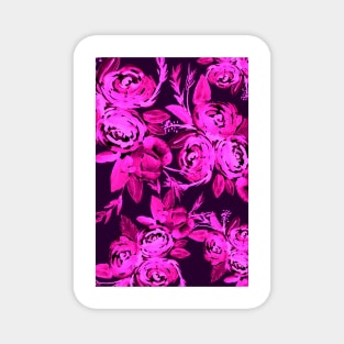 Pink and Purple Roses Pattern Magnet