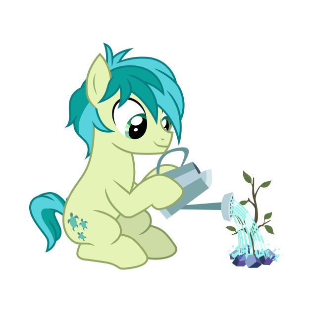 Sandbar watering his sapling by CloudyGlow