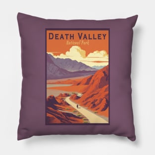 Death Valley National Park Vintage Travel  Poster Pillow